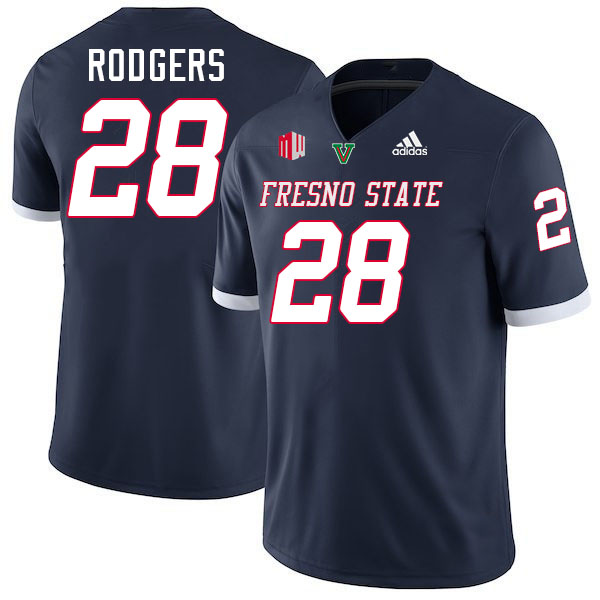 Fresno State Bulldogs #28 Caden Rodgers College Football Jerseys Stitched-Navy